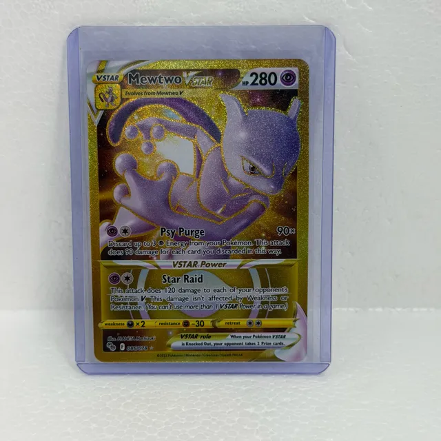 Pokemon Mewtwo VSTAR Secret Rare 086/078 Gold Ultra Rare Card
