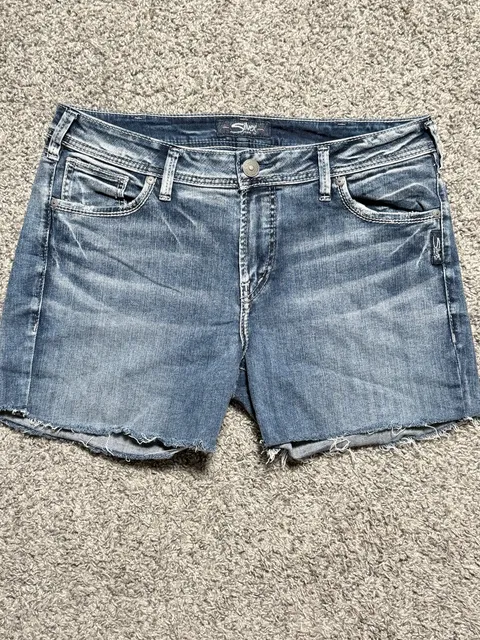 Silver Jeans Co. Avery Bootcut Denim Shorts W34/L31 Blue