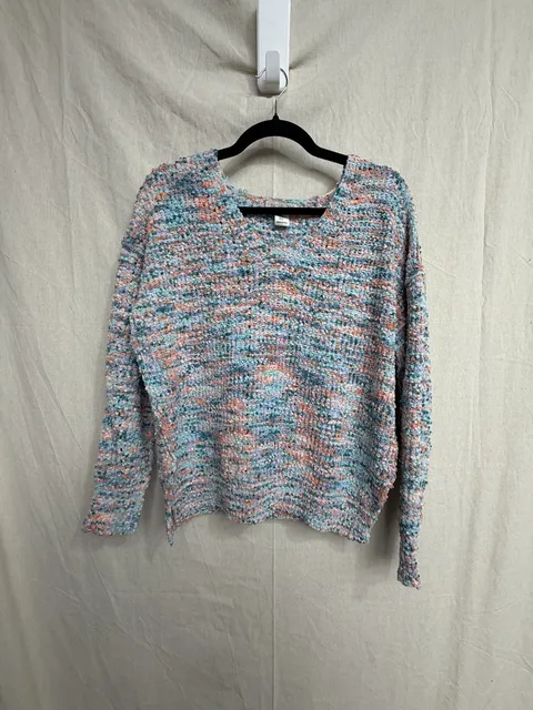 Rachel Zoe Chenille Sweater Size M Multicolor Textured Knit Pullover