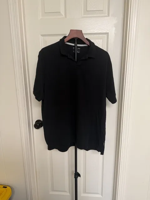 Kenneth Cole New York Polo Shirt Size Large Black 100% Cotton/157
