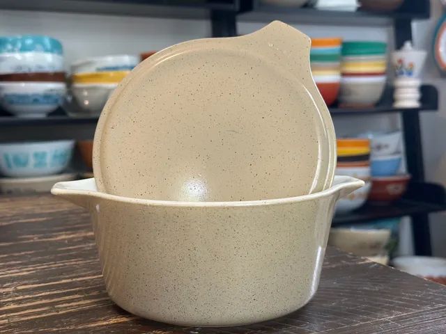 Pyrex Speckled 474 with Opal lid