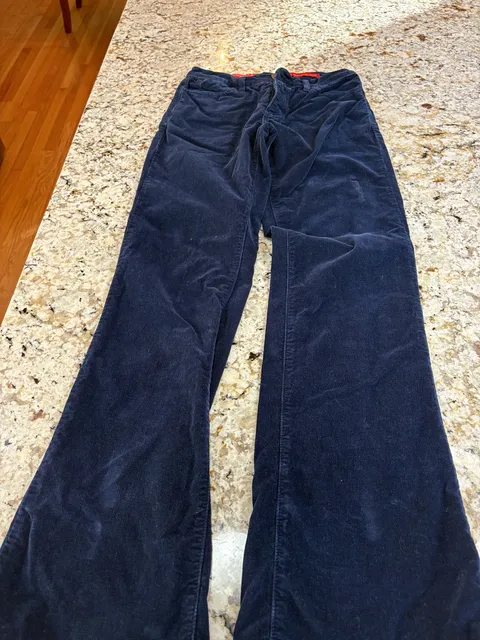 NYDJ Tummy Tuck Jeans Corduroy Pants Size 12 Navy Blue Bootcut
