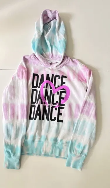 sugar & jade Tie Dye Hoodie Size M 10 Multi Dance Graphic Sweatshirt