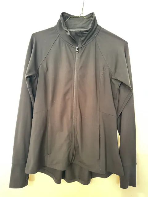 Gaiam Full Zip Active Jacket Size L Black Athletic Outerwear