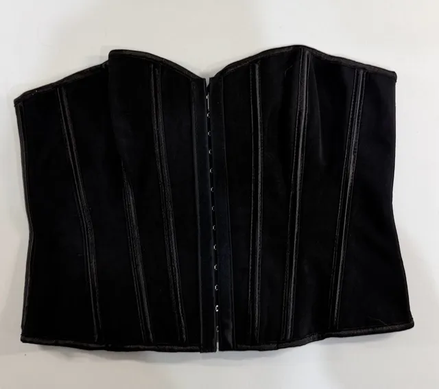 Black Lace-Up Boned Overbust Corset Top size M