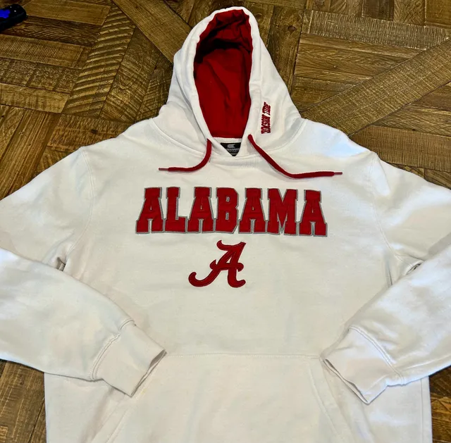 Colosseum Alabama Crimson Tide Hoodie Size M White Pullover Sweatshirt