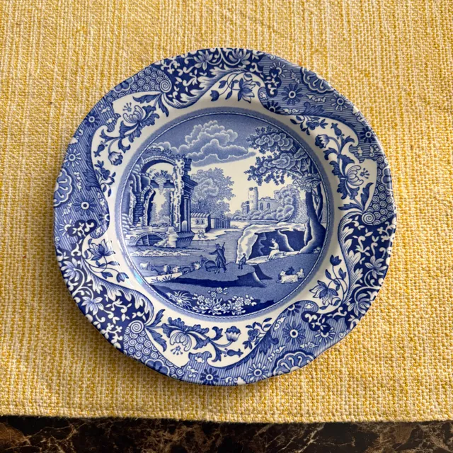 Spode Italian Blue White Salad Plate Made In England