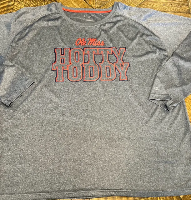 Champion Ole Miss Hotty Toddy T-Shirt Size 2XL Gray Long Sleeve
