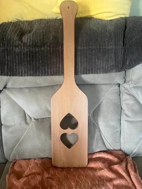 Longaberger Wood Butter Paddle Double Heart Cutouts