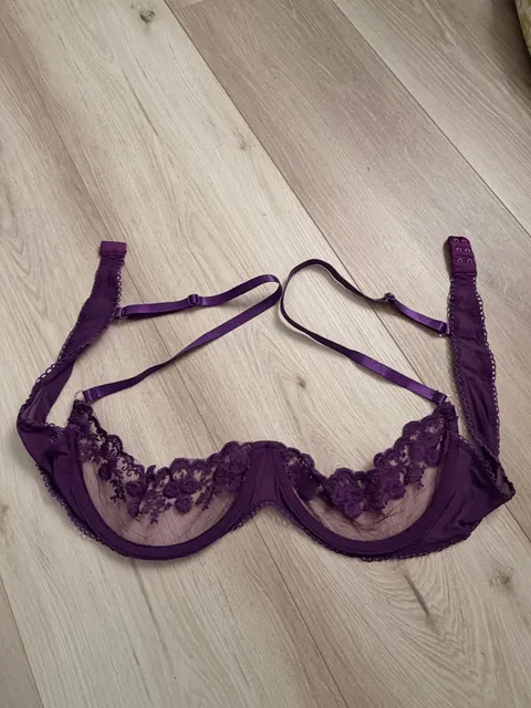 iEfiel Purple Sheer Lace Bra Size 4XL