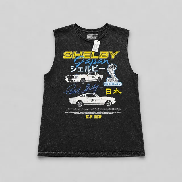 Shelby GT350 Japan Acid Wash Tank Top Size L Black