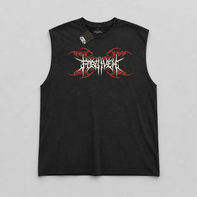 OTL On The Low Forgiven Graphic Muscle Tank Top Size XL Black