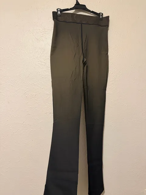 Fleece lined sheer Leggings black