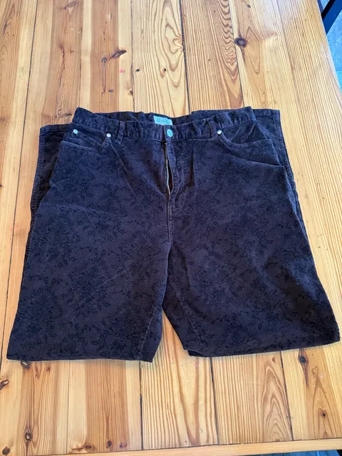 St. John's Bay Floral Corduroy Pants Brown