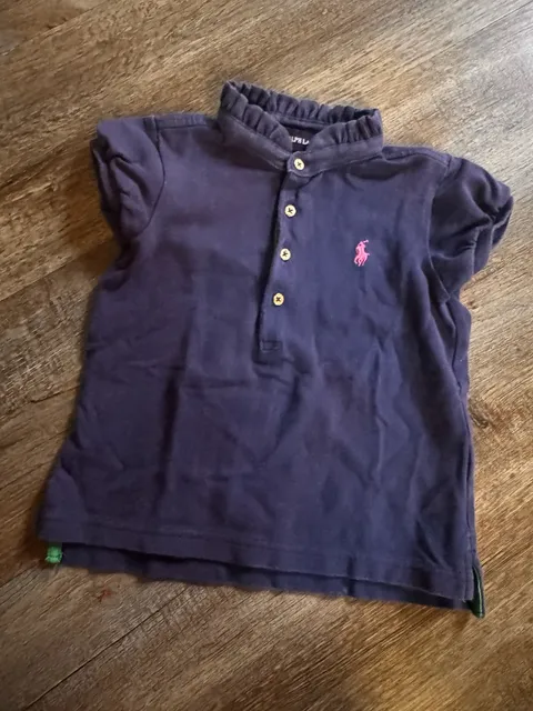 Ralph Lauren Polo Shirt Size 4/4T Purple Ruffled Collar