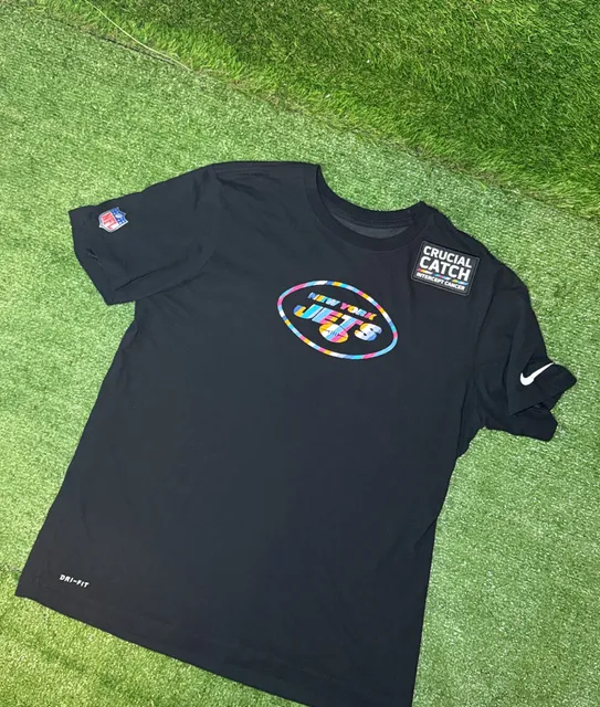 Nike New York Jets Crucial Catch T-Shirt Size L Black Dri-Fit
