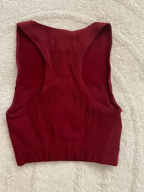 Fabletics Seamless Crop Tank Top Red