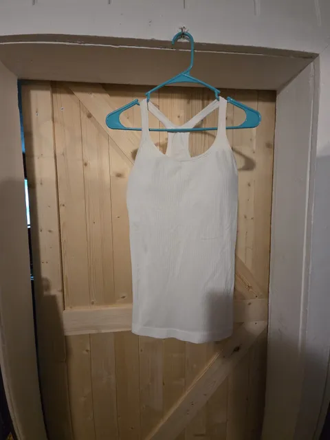 Lululemon Ebb To Street Tank White Ribbed athletic wear