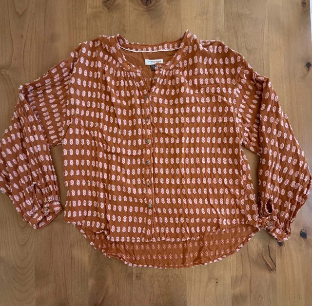 Pilcro And The Letterpress Tavi Textured Blouse Size S