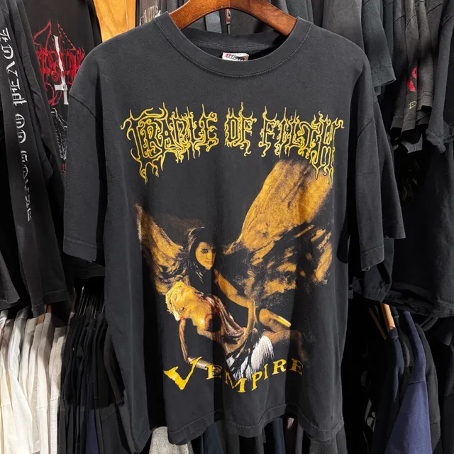 Vintage Cradle Of Filth Vempire Graphic Band T-Shirt Black LARGE
