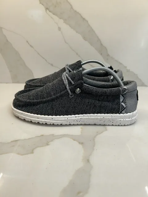 Hey Dude Wally Sport Knit Shoes Black White (Size: 9)