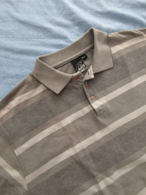 Rawlings Polo Shirt Size 2XL Grey Striped Short Sleeve Golf Top #125