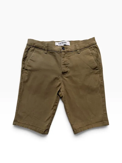 Topman Chino Shorts Size 30 Brown Button Fly