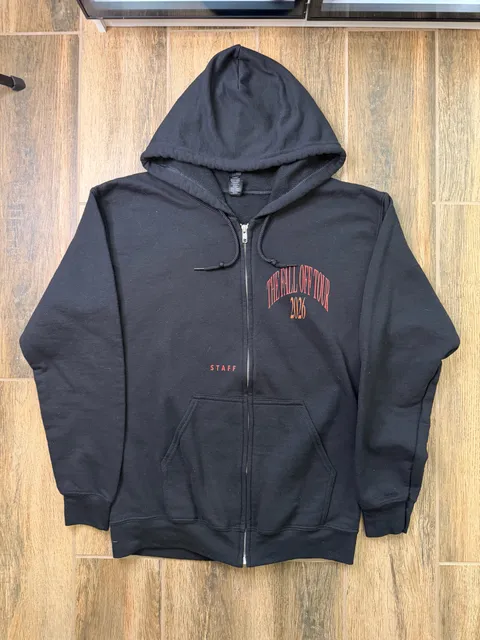 J Cole The Fall Off Tour 2026 Staff Zip Up Hoodie Size S