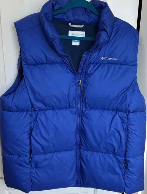Columbia Puffer Vest Size 1X Blue Full Zip Winter Outerwear