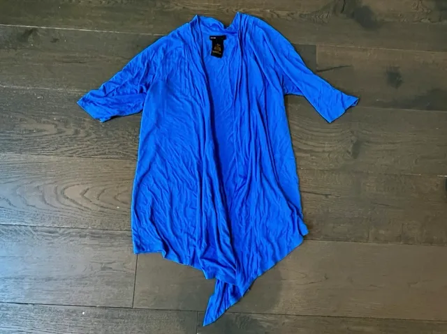 Grace Elements Cardigan Size M Blue Rayon Spandex Open Front