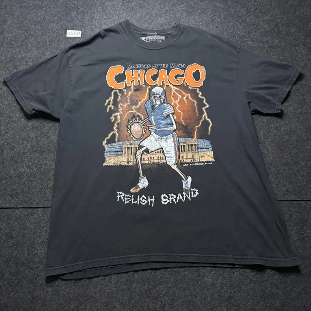 Relish Brand Chicago Monsters of the Midway T-Shirt Size 2XL Black Football