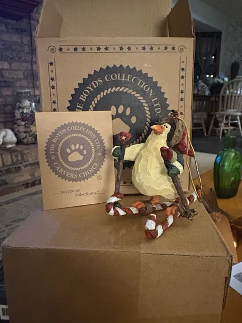 Boyds Collection Carvers Choice Penguin Skiing Ornament