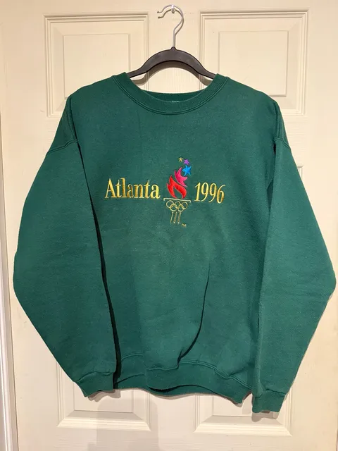 Vintage Atlanta 1996 Olympic Games Embroidered Green Sweatshirt