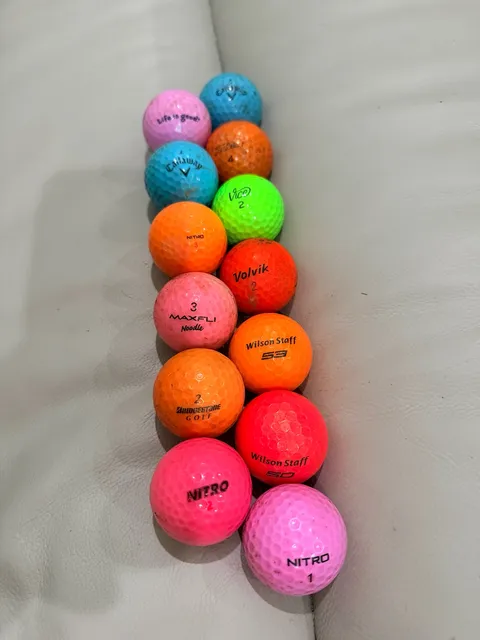 Mixed Brand Assorted Colored Golf Balls Lot of 13 Used Good