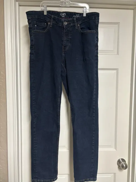 Chaps Slim Straight Jeans Size 36x32 Dark Wash Blue Denim