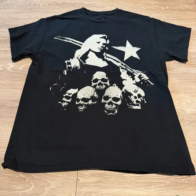 Graphic T-Shirt Black Skull Woman Star