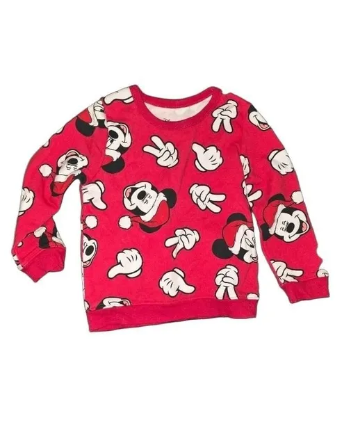 Disney Mickey Mouse Christmas Holiday Red Sweatshirt