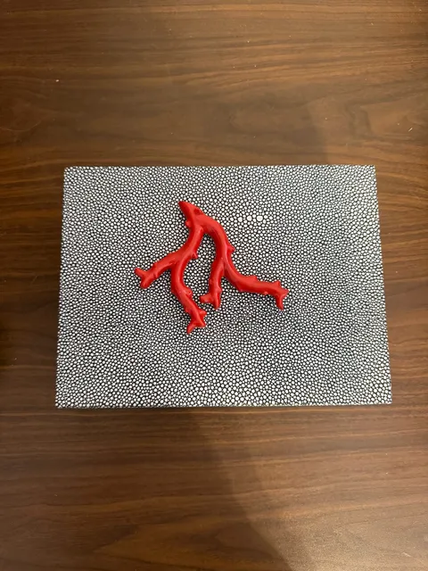 S & K Ltd Stingray Box with Coral Accent
