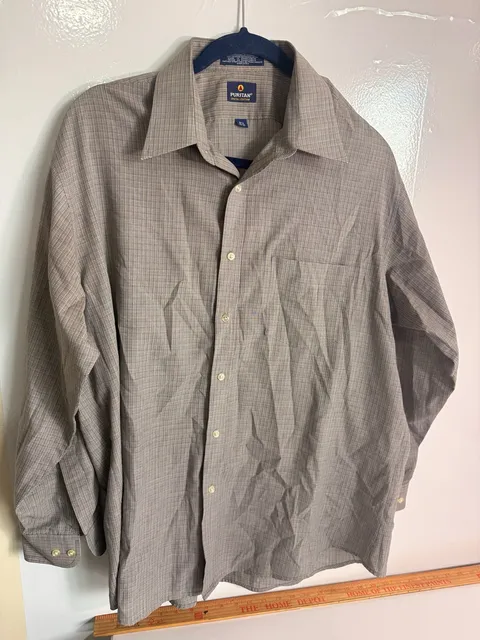 Puritan Special Edition Dress Shirt Size 16.5 32/33 Plaid Long Sleeve