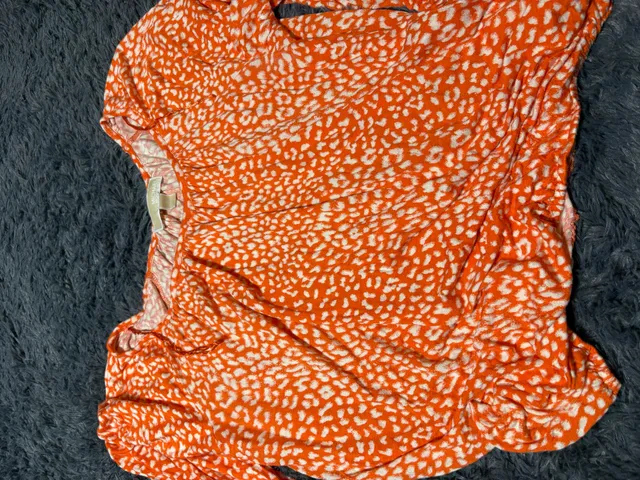 MICHAEL Michael Kors Blouse Size S Orange Animal Print