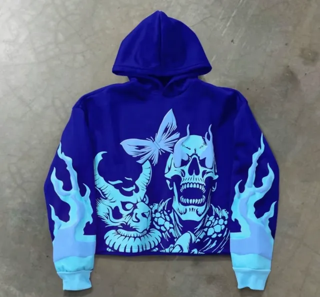 Hoodie Street Fashion Trendy Skeleton Hooded... From Mysticastore,