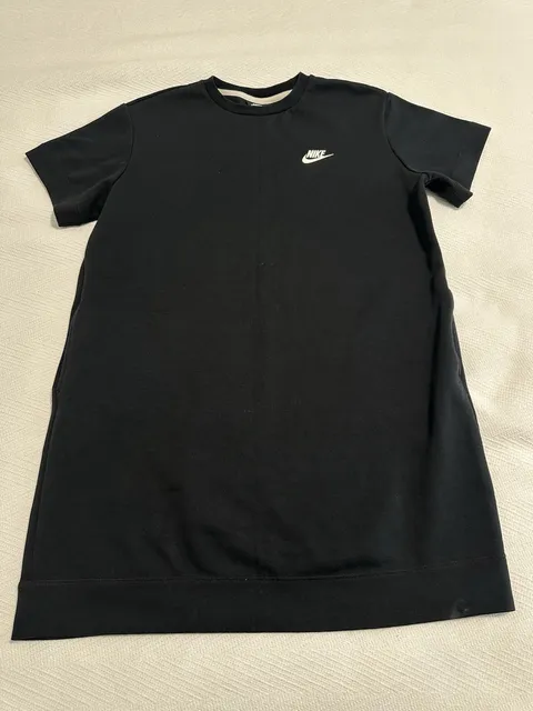 NIKE Tech Fleece Dress Womens Size L Black Sweatshirt Athleisure Lounge Casual
