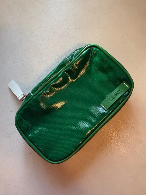 NWOT Clava Green Patent Cosmetic Pouch