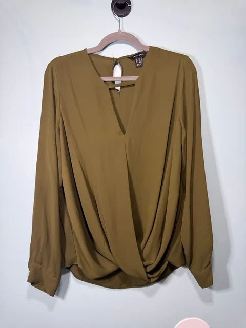 New Look Long Sleeve Blouse Size 14 ukOlive Green