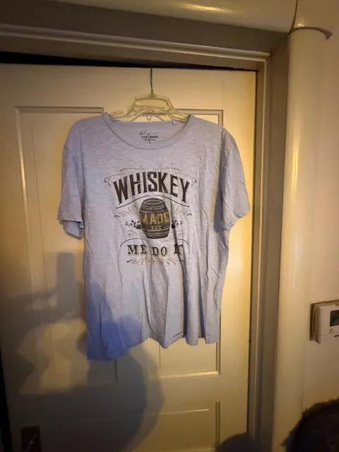 Lucky Brand Whiskey Made Me Do It Graphic T-Shirt Size L