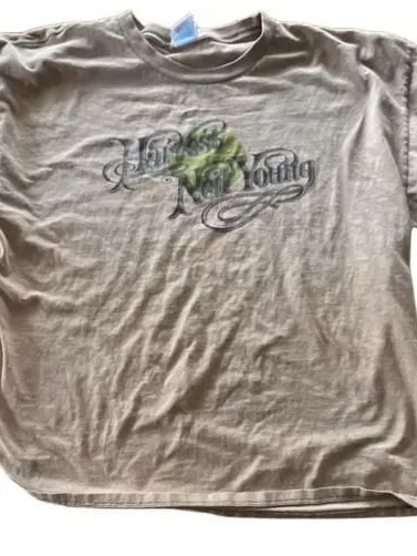 Philcos Neil Young Harvest Graphic T-Shirt Size 2XG Brown 