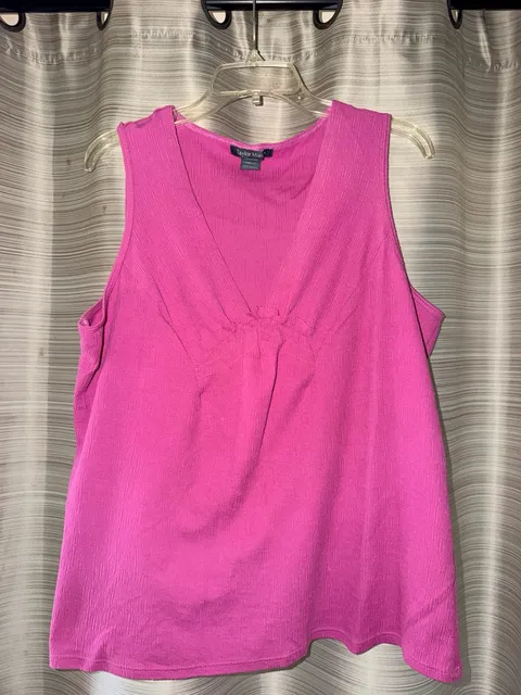 Taylor Marc Tank Top Size L Pink V-Neck Sleeveless
