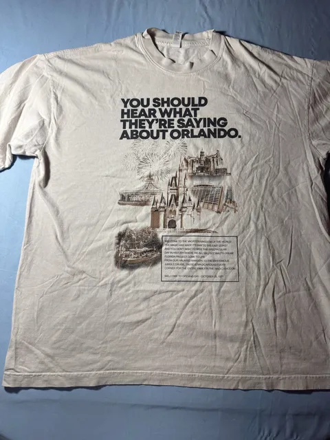 Los Angeles Apparel Disney Orlando T-Shirt Size XL White Graphic Tee