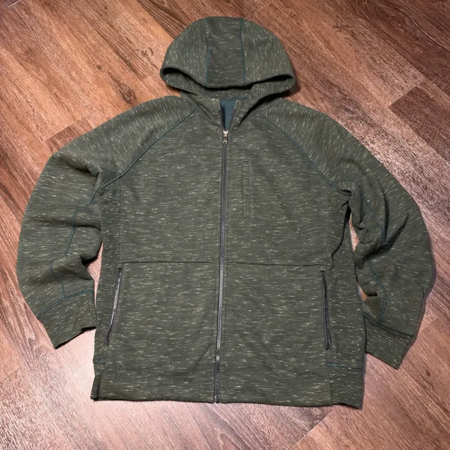 Essential Lululemon Full Zip Hoodie Size XL Mens Green Space Dye Sweatshirt