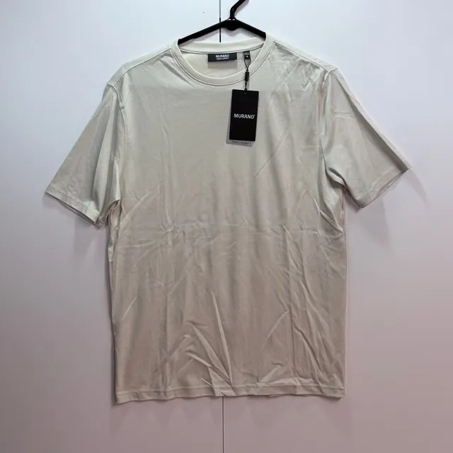 Murano Liquid Luxury T-Shirt Size S Off White 100% Cotton